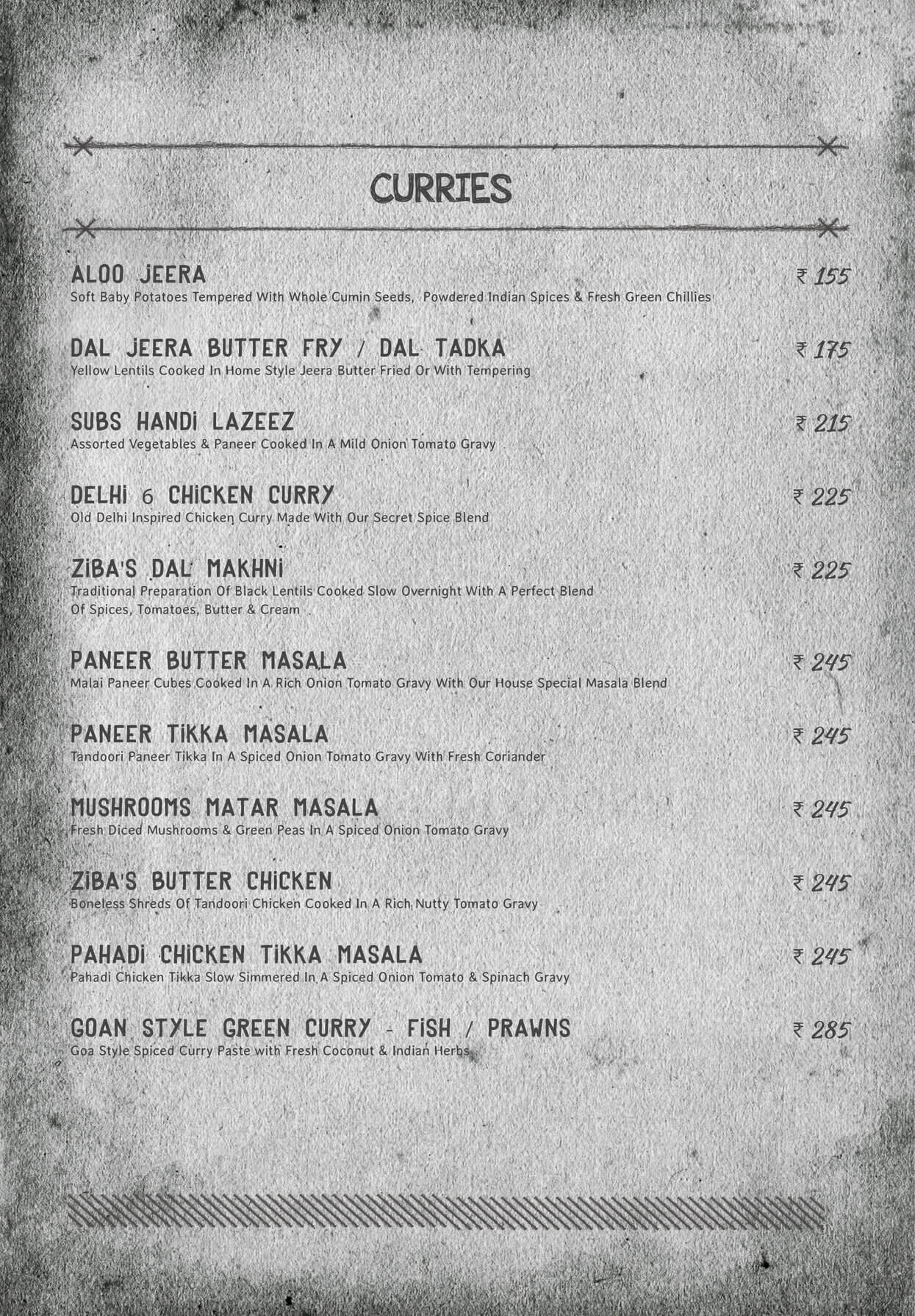 Menu Ziba
